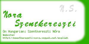nora szentkereszti business card